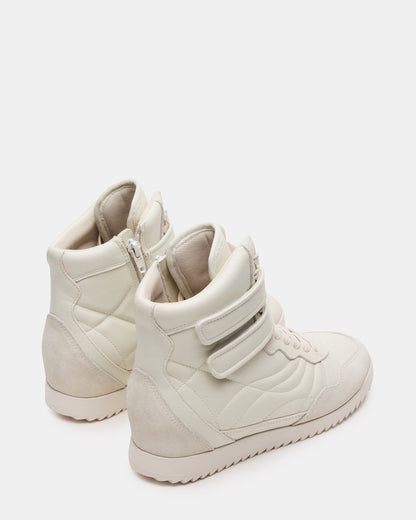 LIFTOFF White Leather Lace-Up High-Top Sneaker | Steve Madden Signature