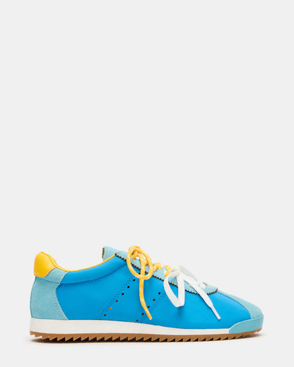 MIRAGE Blue/Yellow Low-Top Sneaker | Women's Sneakers | Steve Madden Top Pick