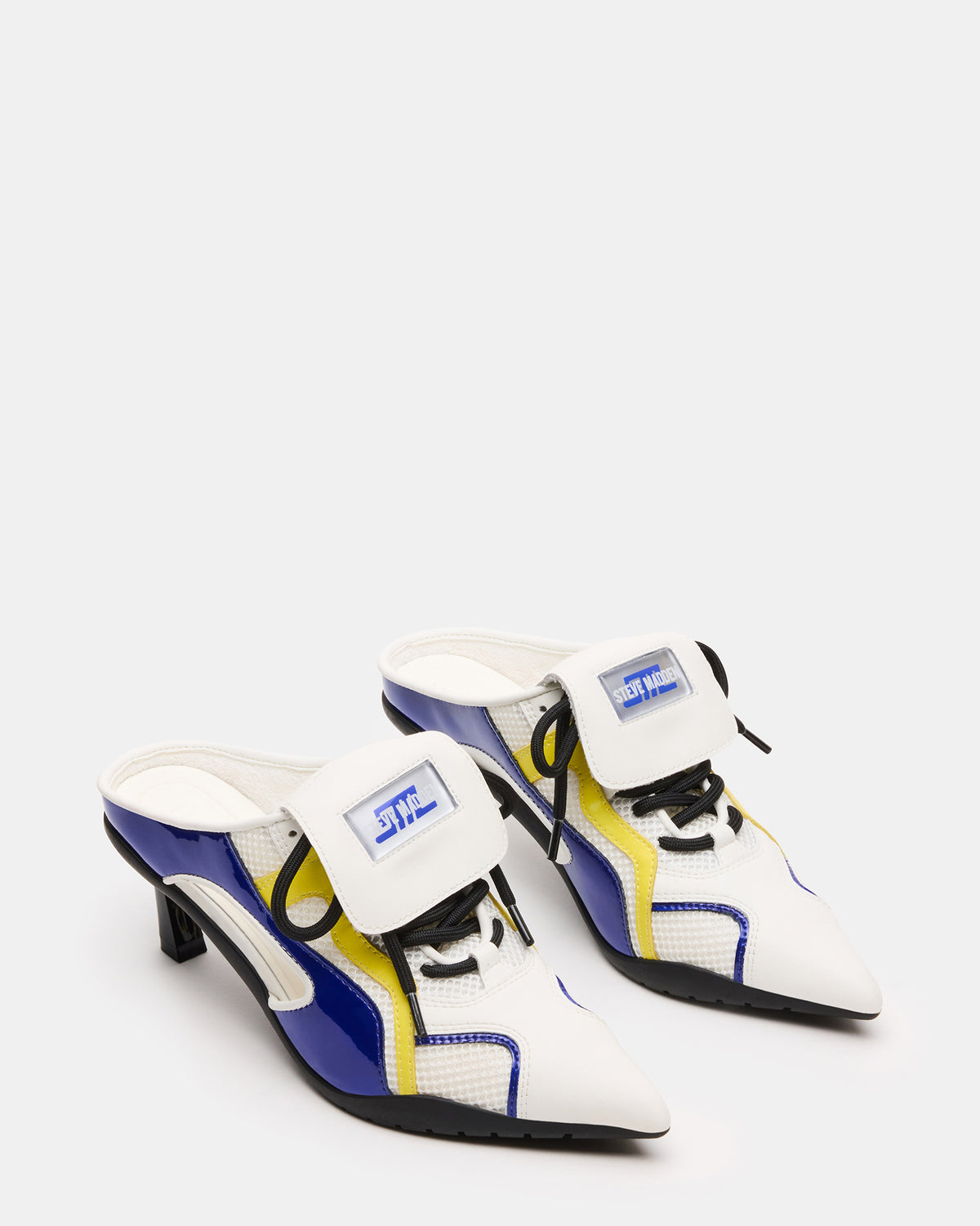 SHEVRON Blue Multi Pointed-Toe Lace-Up Women's Sneaker | Steve Madden Latest