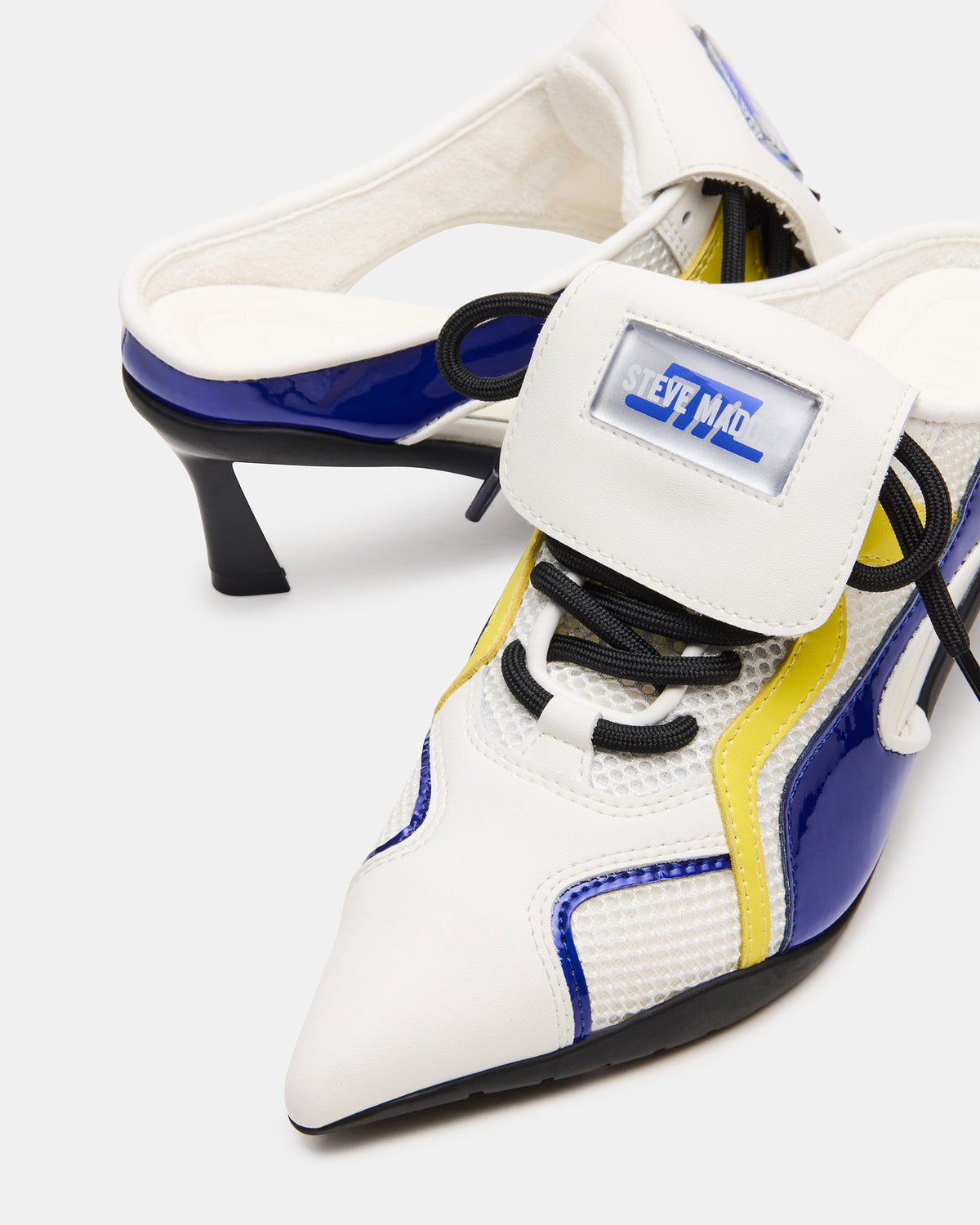 SHEVRON Blue Multi Pointed-Toe Lace-Up Women's Sneaker | Steve Madden Latest