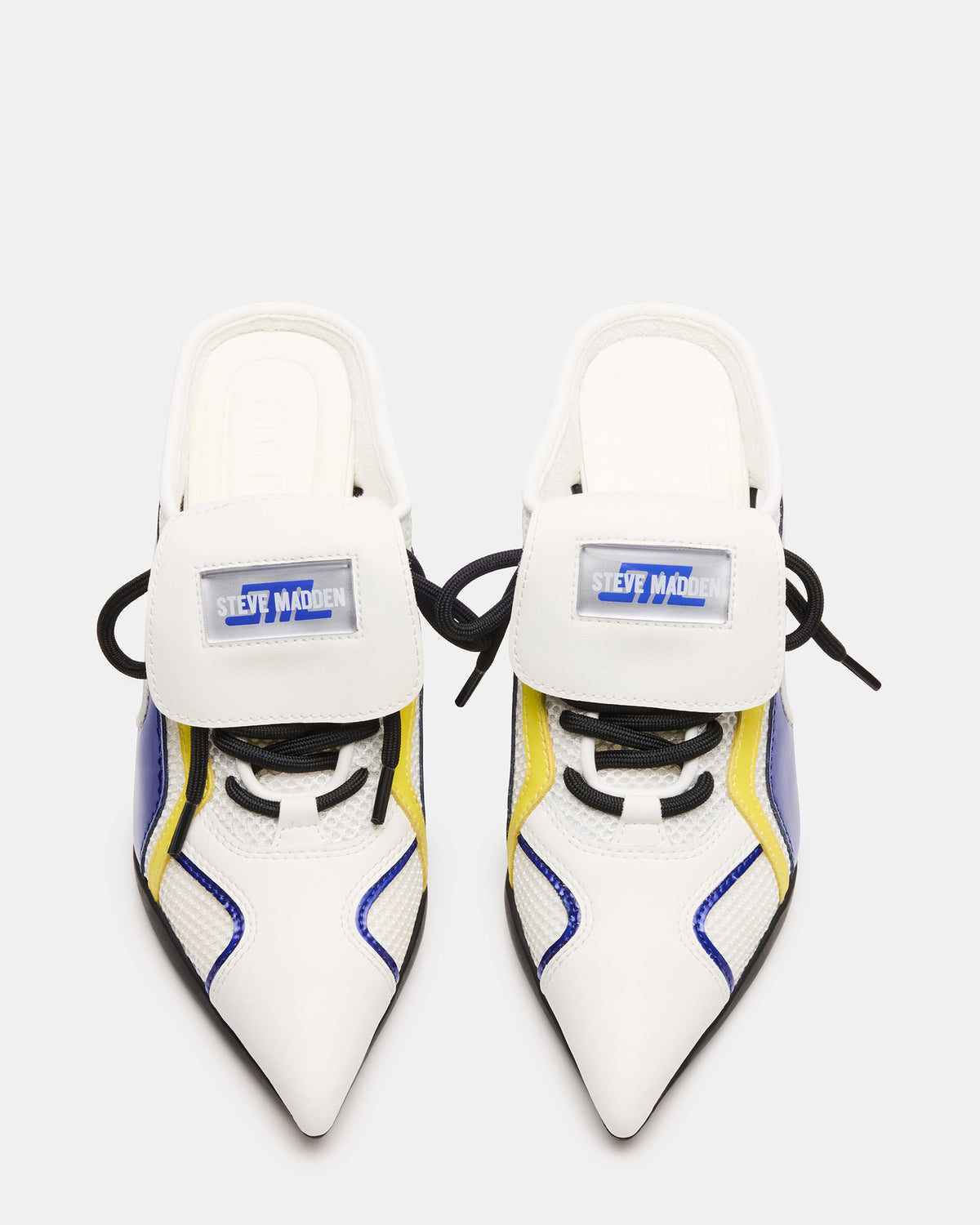 SHEVRON Blue Multi Pointed-Toe Lace-Up Women's Sneaker | Steve Madden Latest