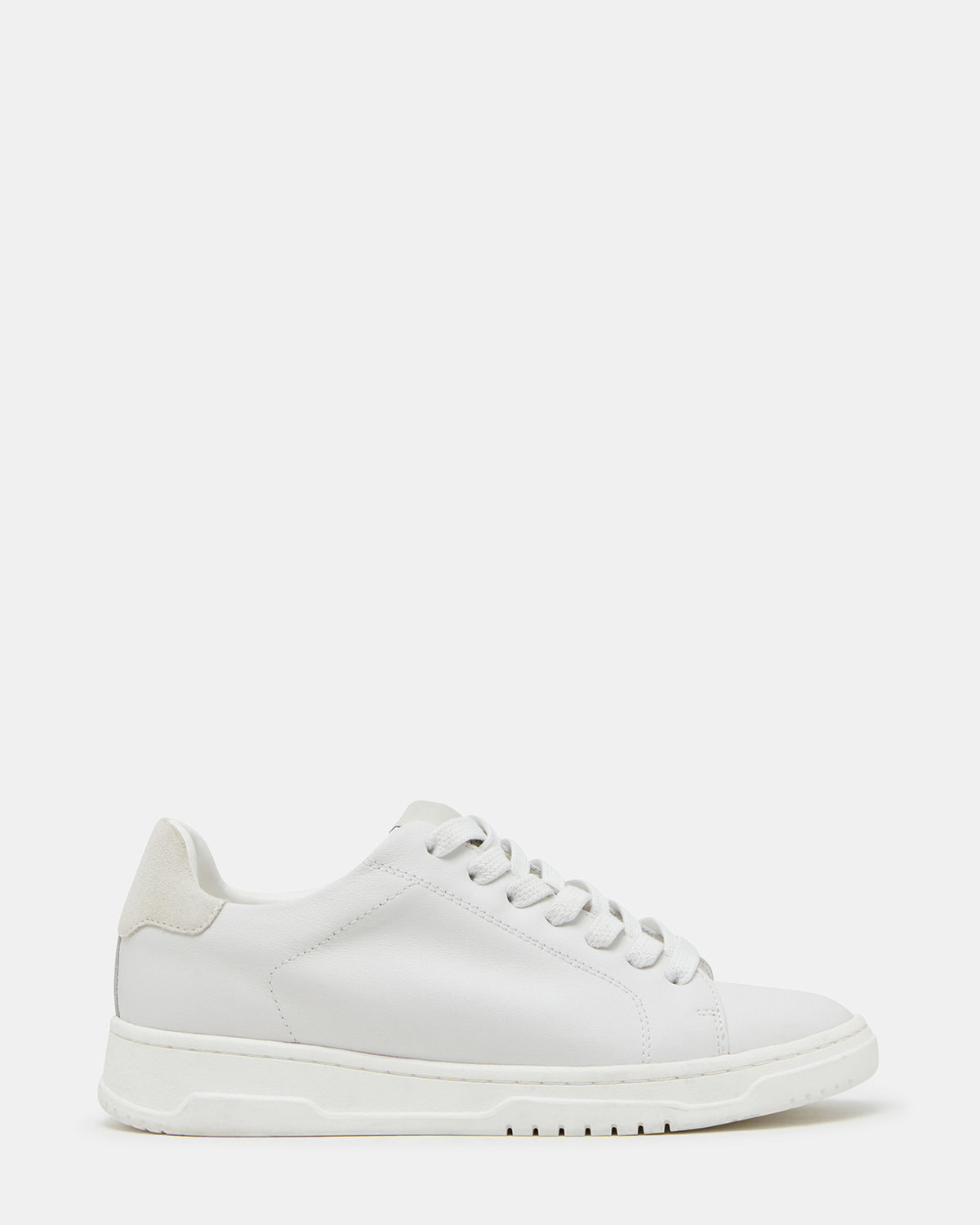 ELSIN White Leather Women's Low-Top Lace-Up Sneaker | Steve Madden Everyday