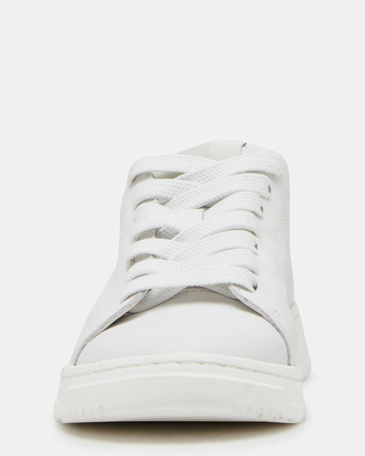 ELSIN White Leather Women's Low-Top Lace-Up Sneaker | Steve Madden Everyday