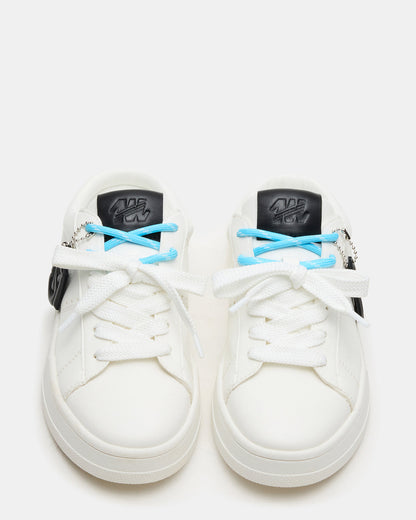 MARNEY White/Black Low-Top Lace-Up Mule Women's Sneaker | Steve Madden Signature