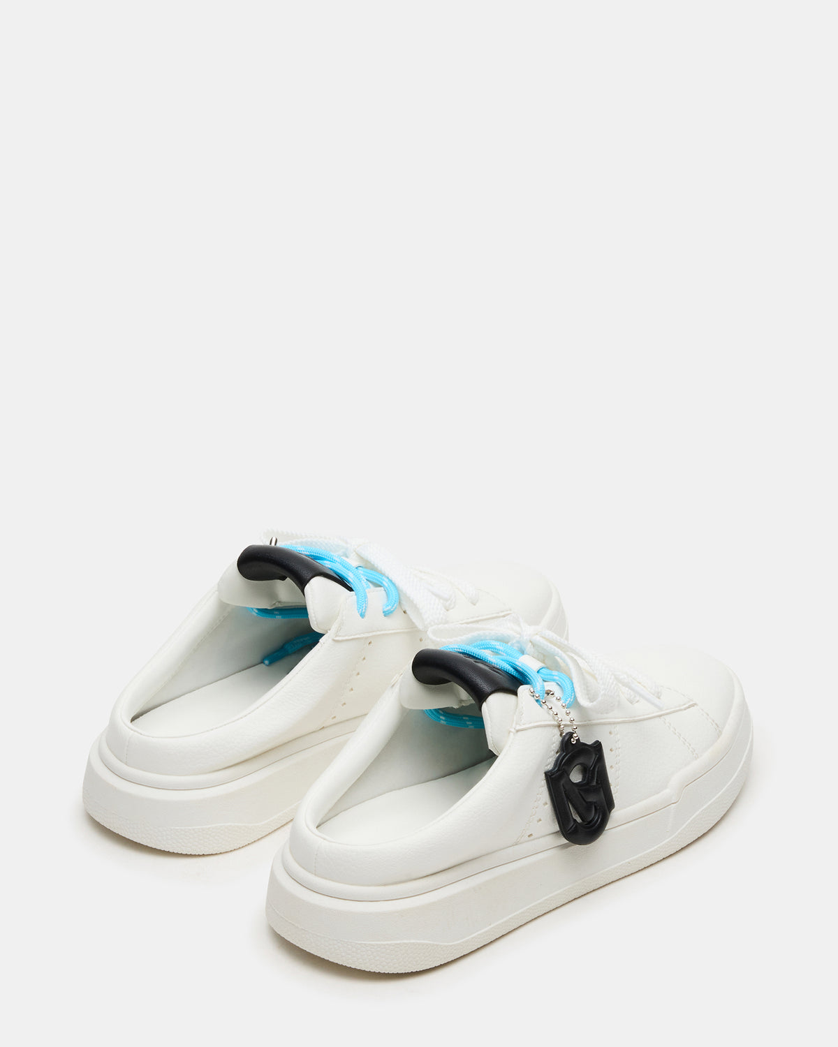 MARNEY White/Black Low-Top Lace-Up Mule Women's Sneaker | Steve Madden Signature