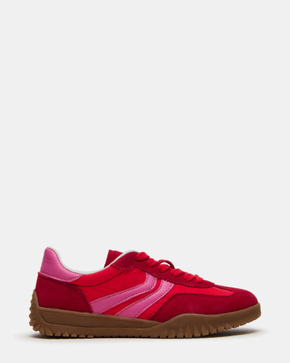 FUME Red Multi Women's Low-Top Lace-Up Sneaker | Steve Madden Sale