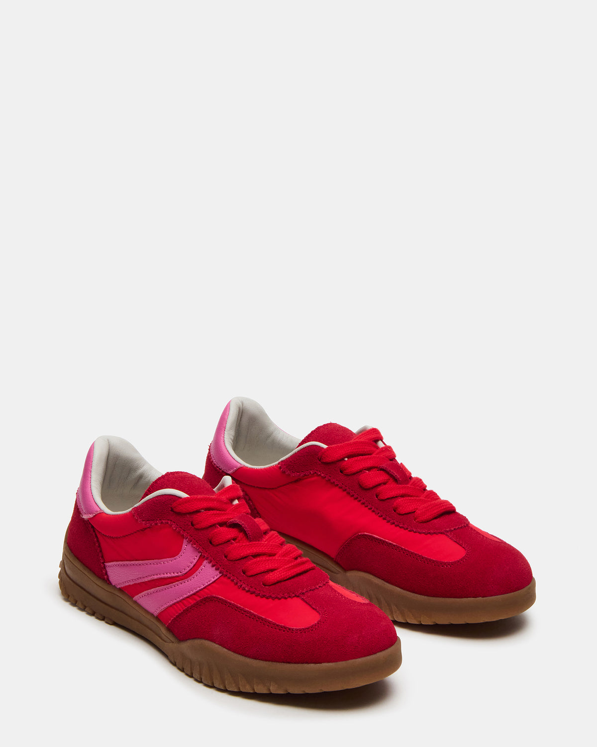 FUME Red Multi Women's Low-Top Lace-Up Sneaker | Steve Madden Sale