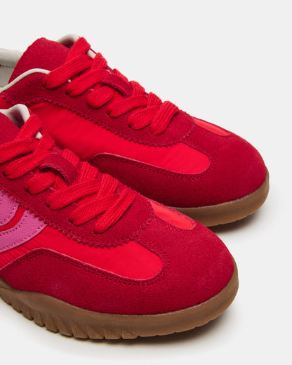 FUME Red Multi Women's Low-Top Lace-Up Sneaker | Steve Madden Sale