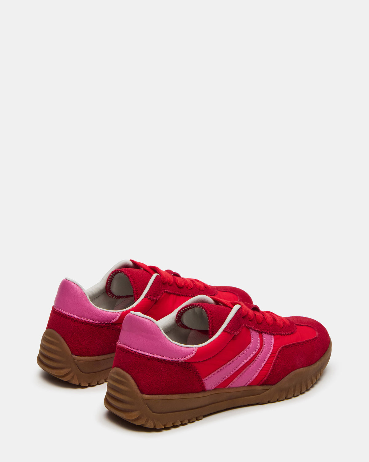 FUME Red Multi Women's Low-Top Lace-Up Sneaker | Steve Madden Sale