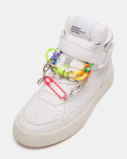 EMILEE White Leather High Top Lace Up Sneaker | Women's Sneakers | Steve Madden Exclusive