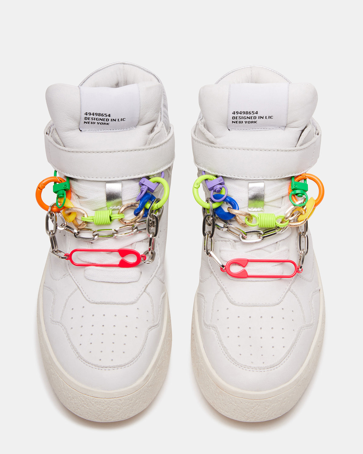 EMILEE White Leather High Top Lace Up Sneaker | Women's Sneakers | Steve Madden Exclusive