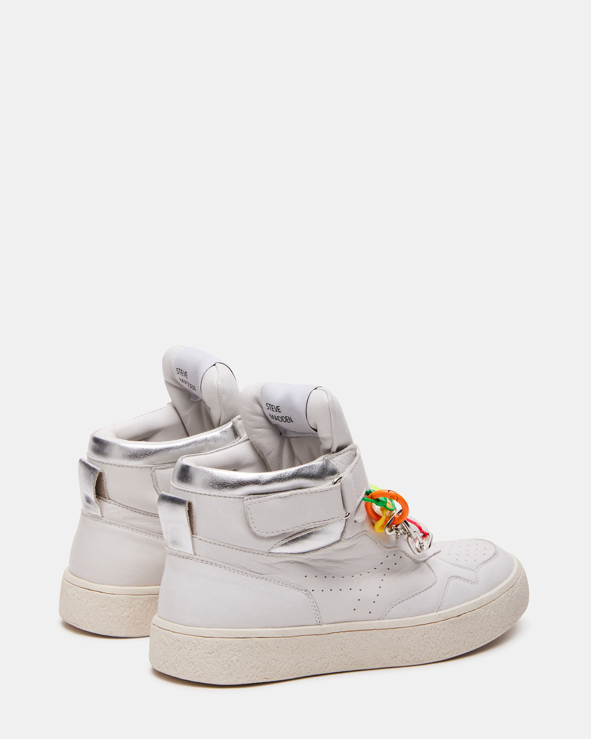 EMILEE White Leather High Top Lace Up Sneaker | Women's Sneakers | Steve Madden Exclusive