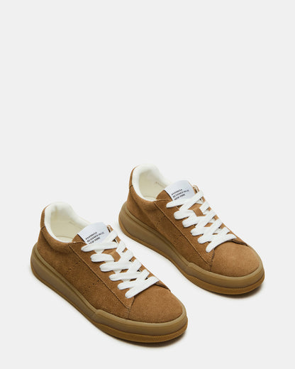 STRIVE Tan Suede Low-Top Lace-Up Sneaker | Women's Sneakers | Steve Madden Sale