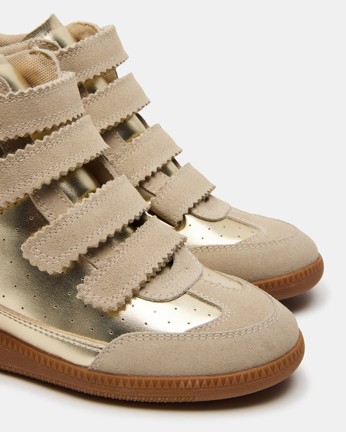 MUSTANG Gold Women's High-Top Velcro Sneaker | Steve Madden Exclusive
