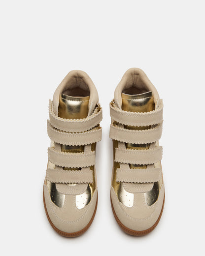 MUSTANG Gold Women's High-Top Velcro Sneaker | Steve Madden Exclusive