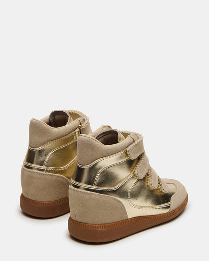 MUSTANG Gold Women's High-Top Velcro Sneaker | Steve Madden Exclusive
