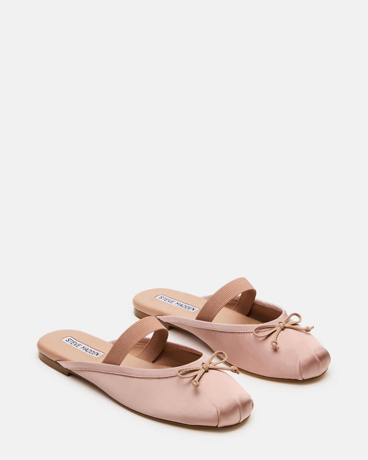 CUTESY Blush Satin Slip-On Ballet Mule Women's Flat | Steve Madden Featured