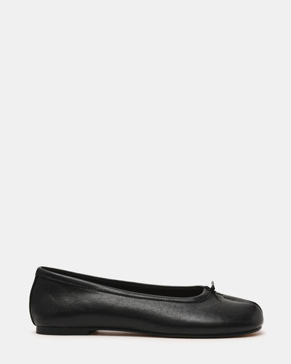 CALICO Black Leather Split Toe Tabi Women's Ballet Flat | Steve Madden Latest