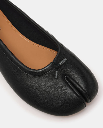 CALICO Black Leather Split Toe Tabi Women's Ballet Flat | Steve Madden Latest