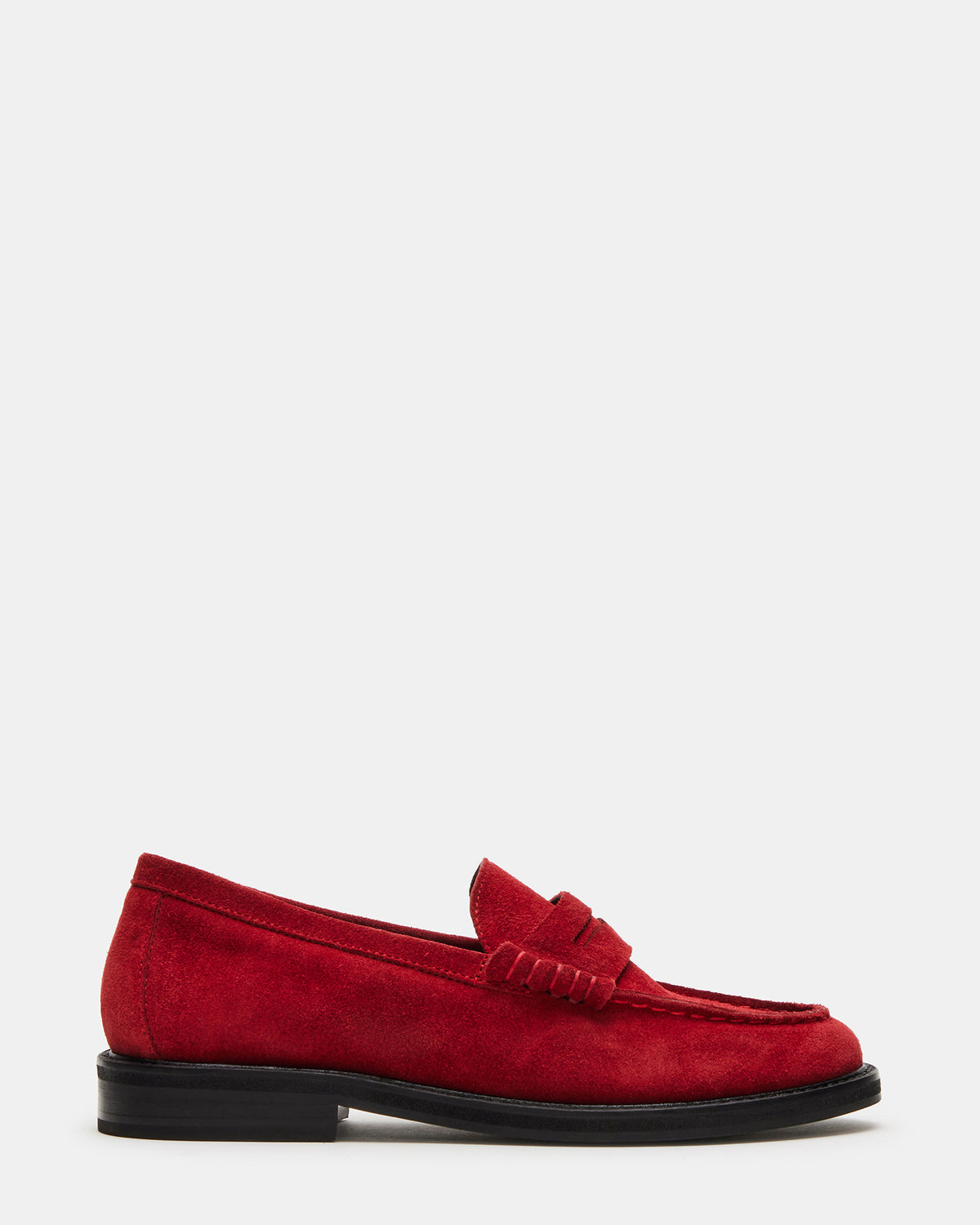 MADISON Red Suede Women's Penny Loafer | Steve Madden Top Pick