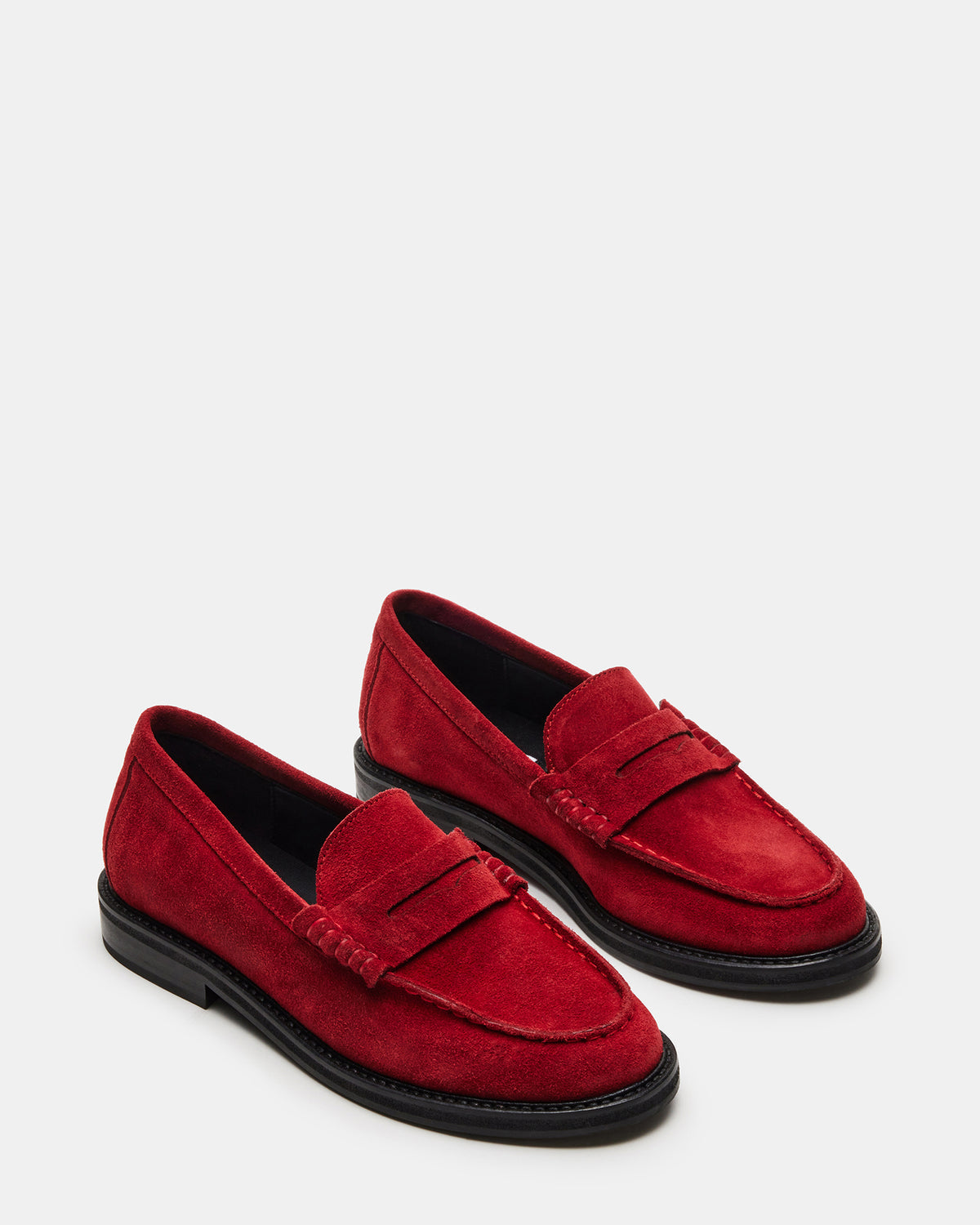 MADISON Red Suede Women's Penny Loafer | Steve Madden Top Pick