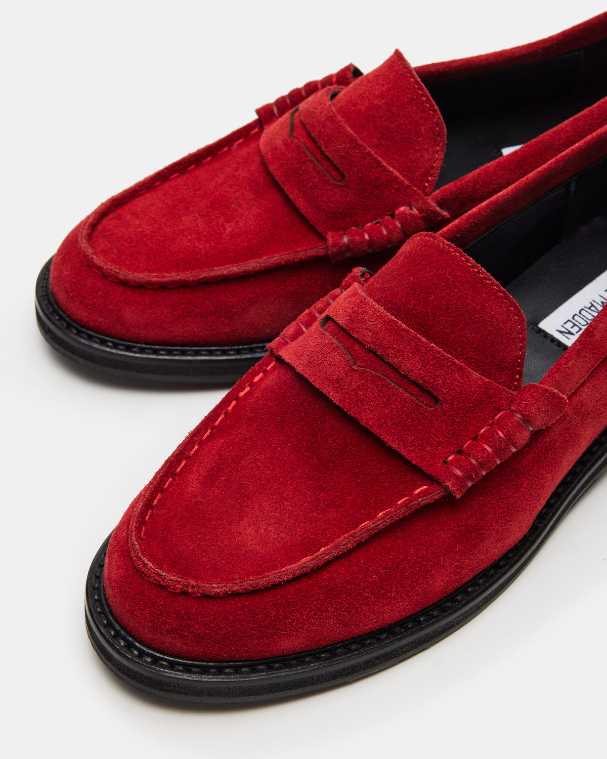 MADISON Red Suede Women's Penny Loafer | Steve Madden Top Pick