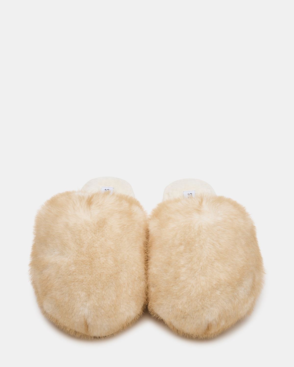 POOF Natural Slip-On Faux Fur Mule Women's Flat | Steve Madden Special Offer