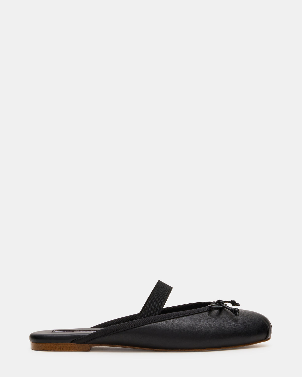 CUTESY Black Leather Slip-On Ballet Mule Women's Flat | Steve Madden Trending