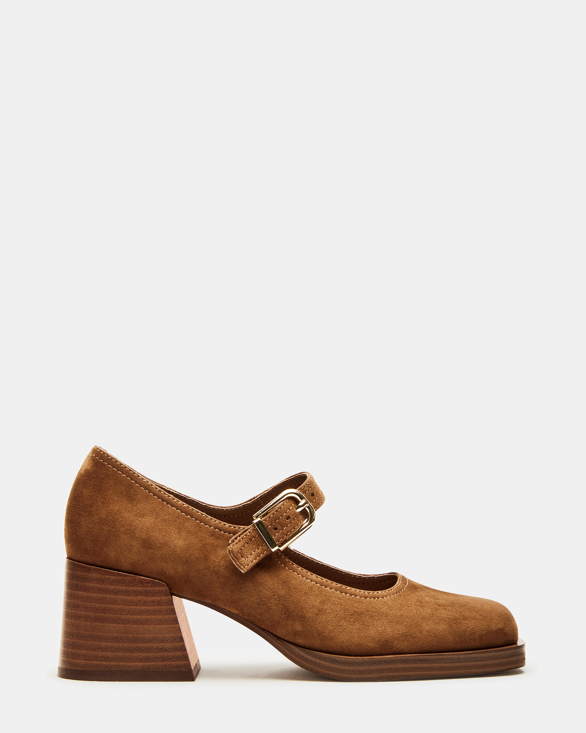 LISBON Chestnut Suede Square-Toe Mary Jane Women's Loafer | Steve Madden Trusted