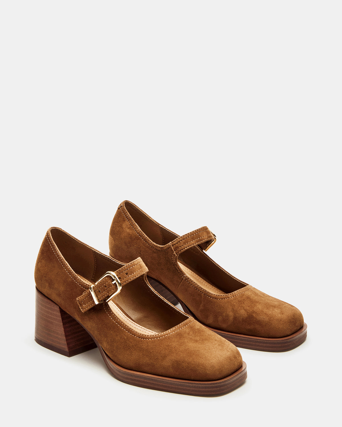 LISBON Chestnut Suede Square-Toe Mary Jane Women's Loafer | Steve Madden Trusted