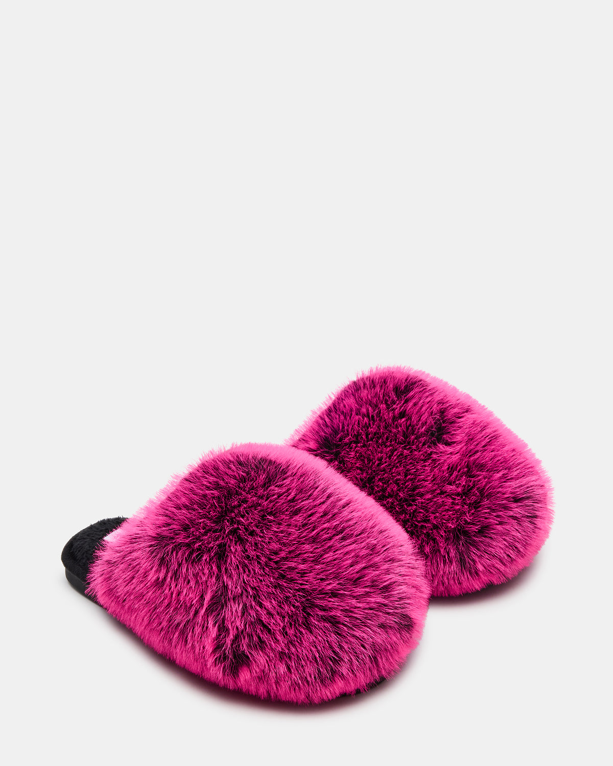 POOF Fushia Slip-On Faux Fur Mule Women's Flat | Steve Madden Value