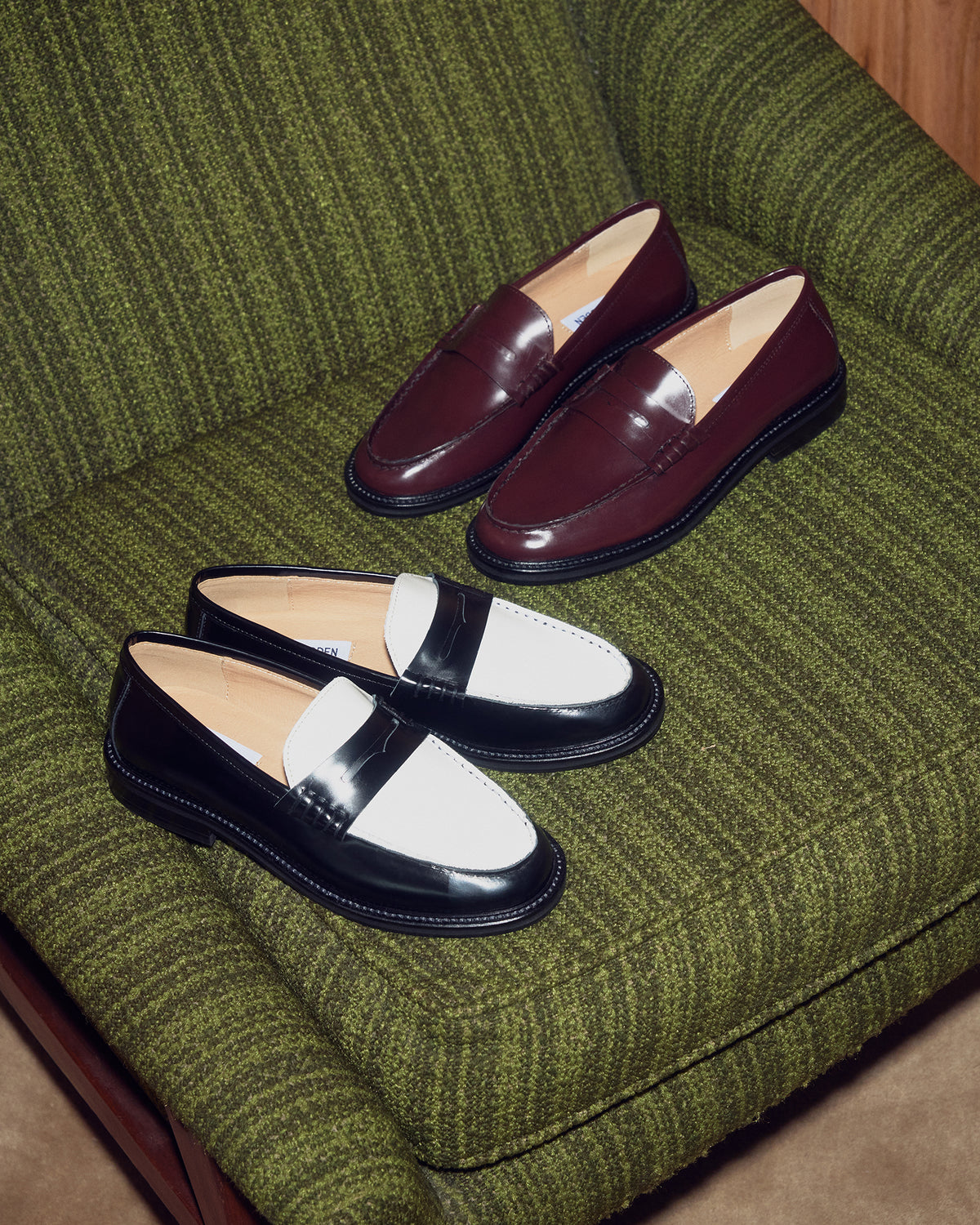 MADISON Burgundy Box Leather Women's Penny Loafer | Steve Madden Best Price