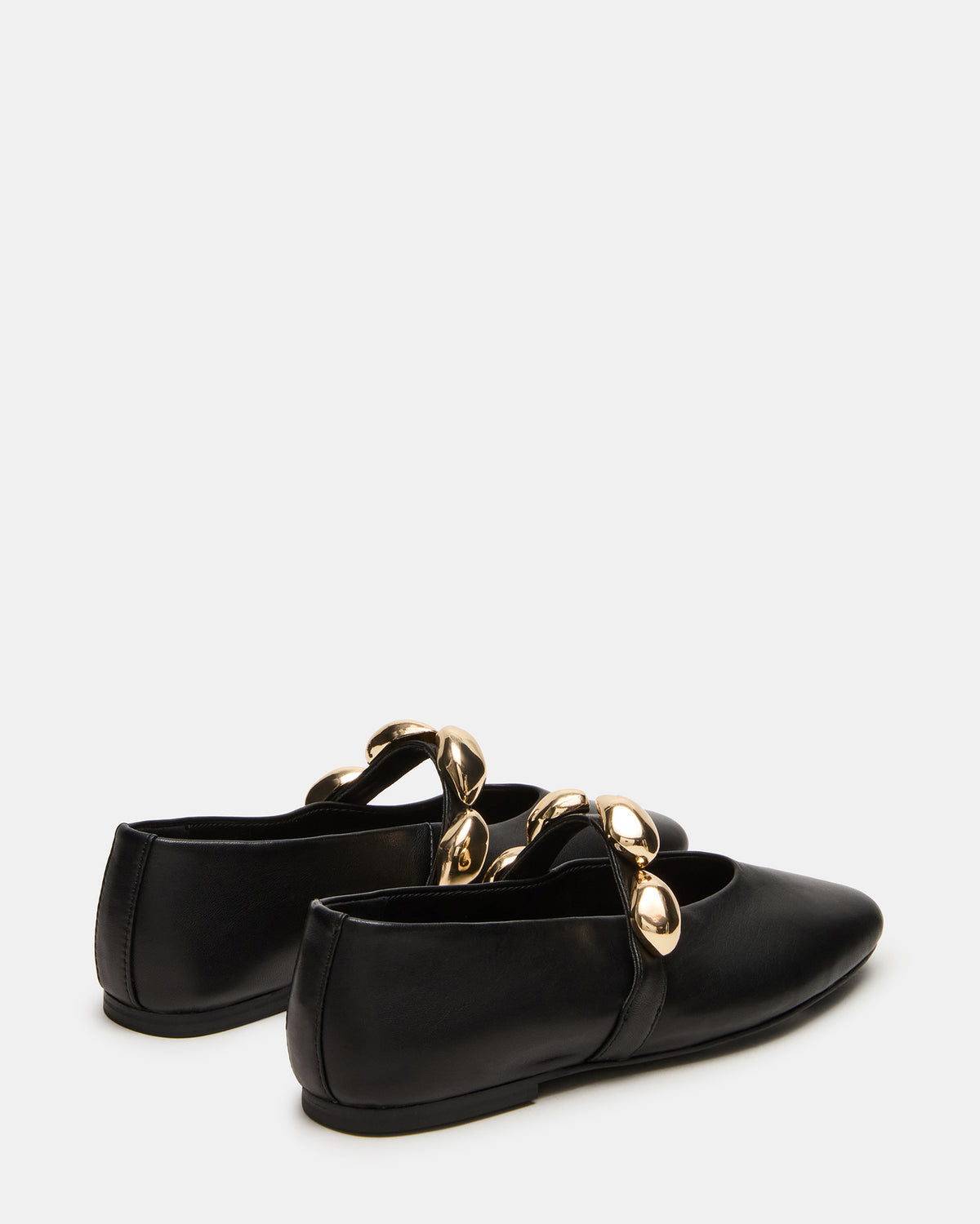 POPPIN Black Leather Mary Jane Ballet Women's Flat | Steve Madden Smart Buy
