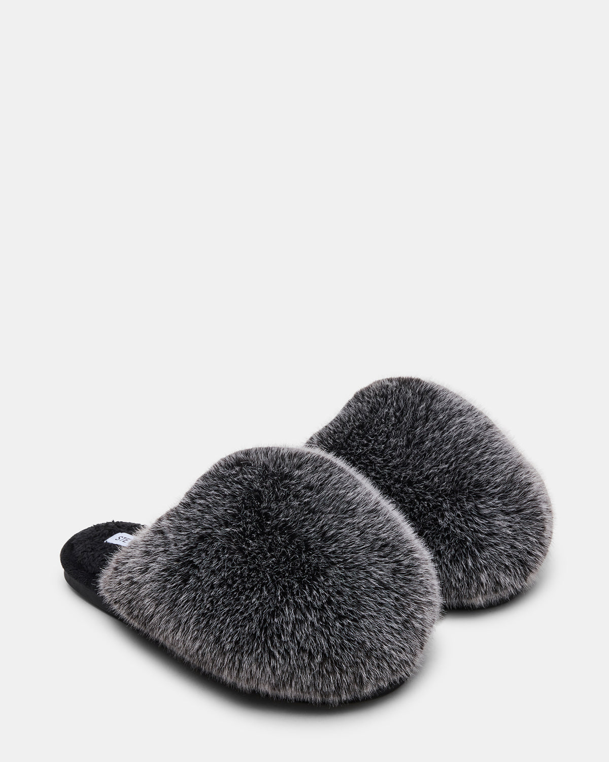 POOF GREY Slip-On Faux Fur Mule Women's Flat | Steve Madden Special Offer