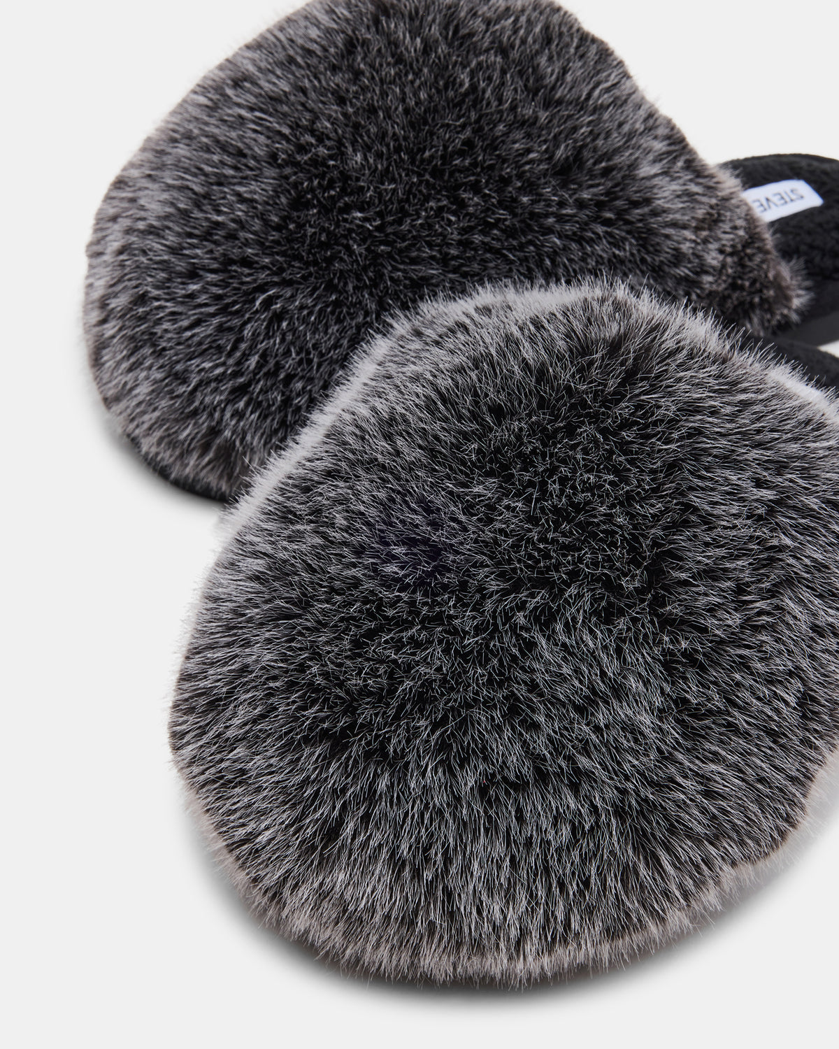 POOF GREY Slip-On Faux Fur Mule Women's Flat | Steve Madden Special Offer