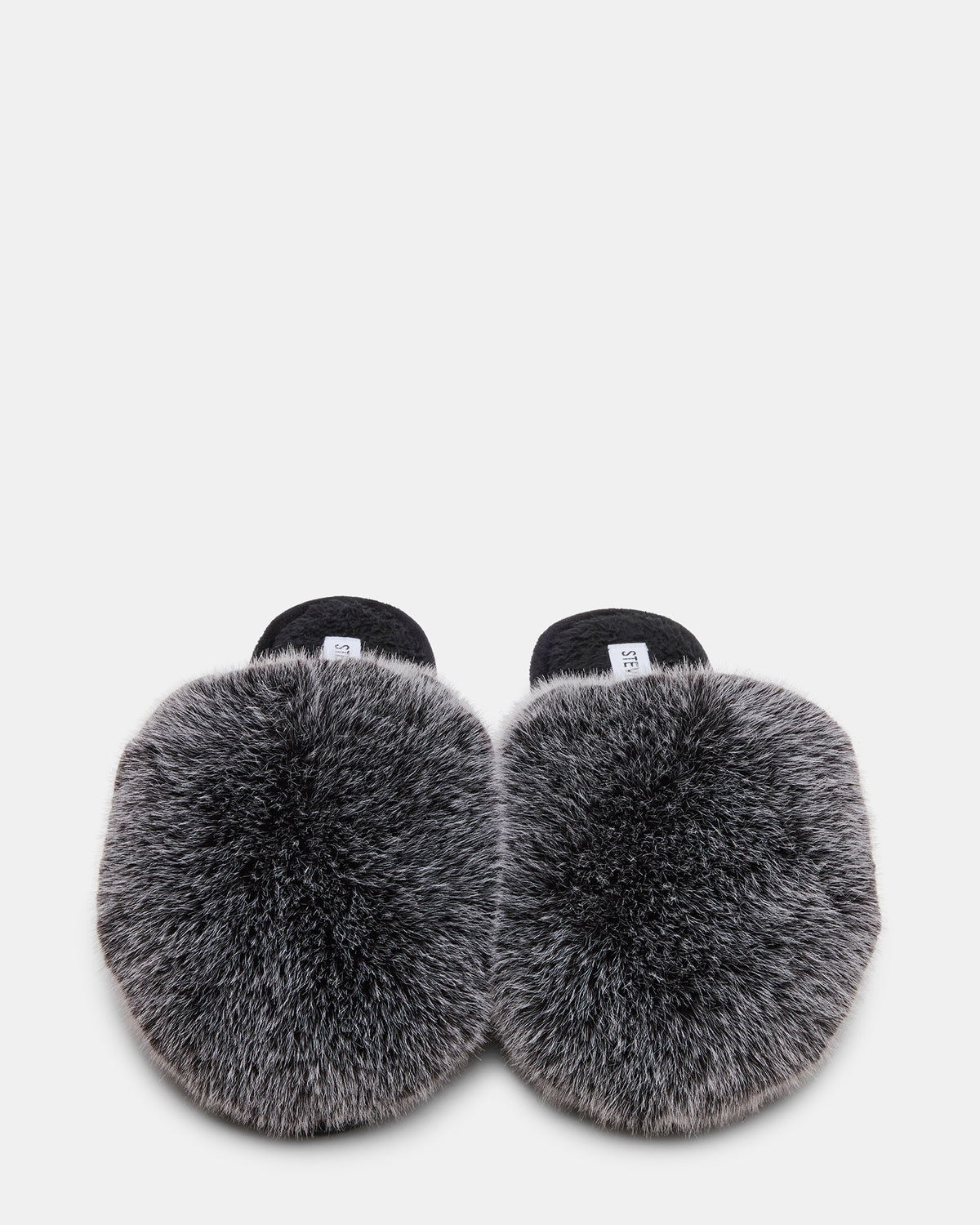 POOF GREY Slip-On Faux Fur Mule Women's Flat | Steve Madden Special Offer