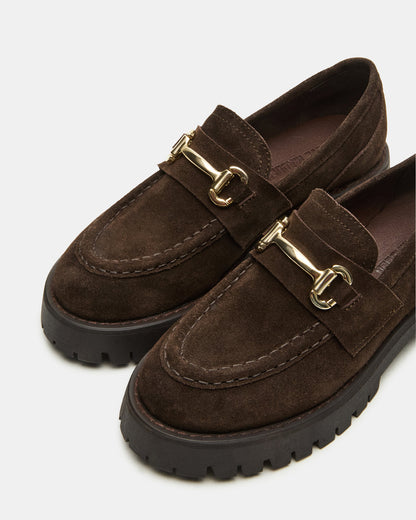 LANDO Brown Suede Lug Women's Loafer | Steve Madden Special Offer