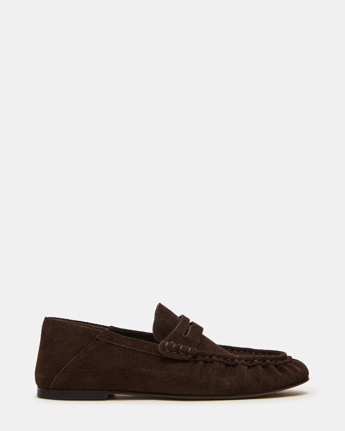 ROGER Chocolate Brown Suede Slip-On Women's Loafer | Steve Madden Customer Favorite
