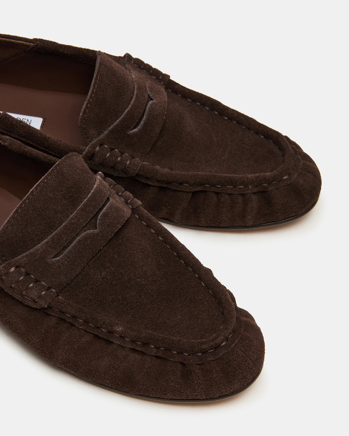 ROGER Chocolate Brown Suede Slip-On Women's Loafer | Steve Madden Customer Favorite