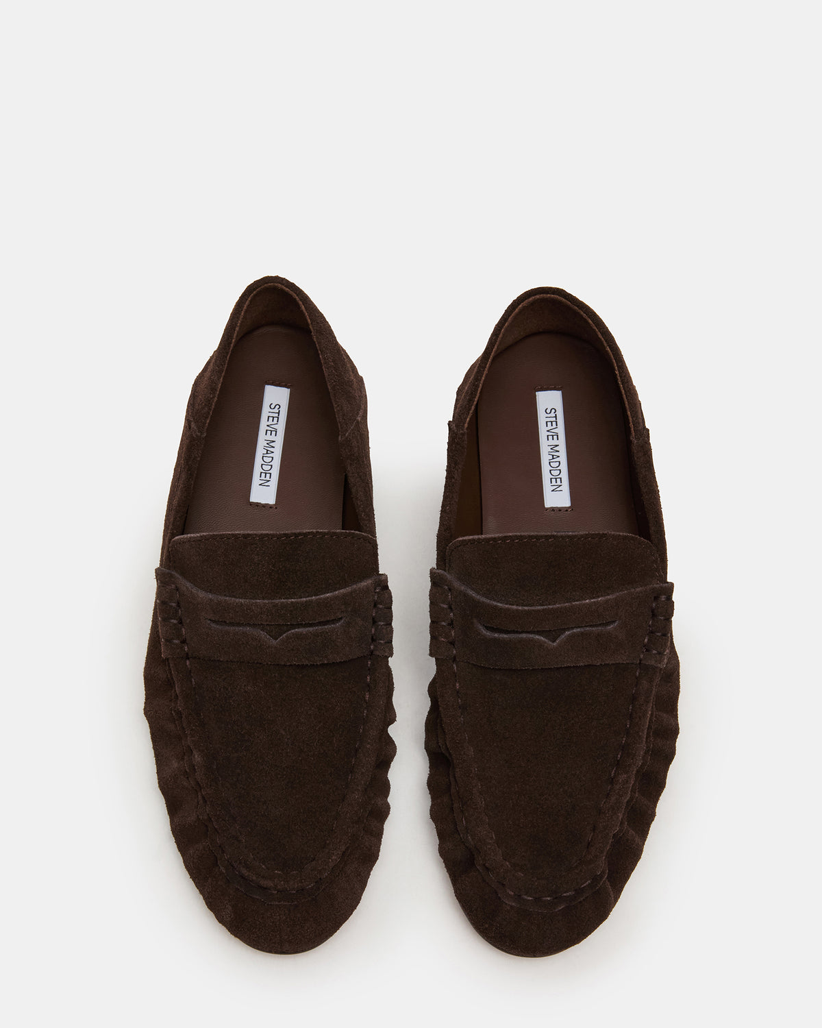 ROGER Chocolate Brown Suede Slip-On Women's Loafer | Steve Madden Customer Favorite