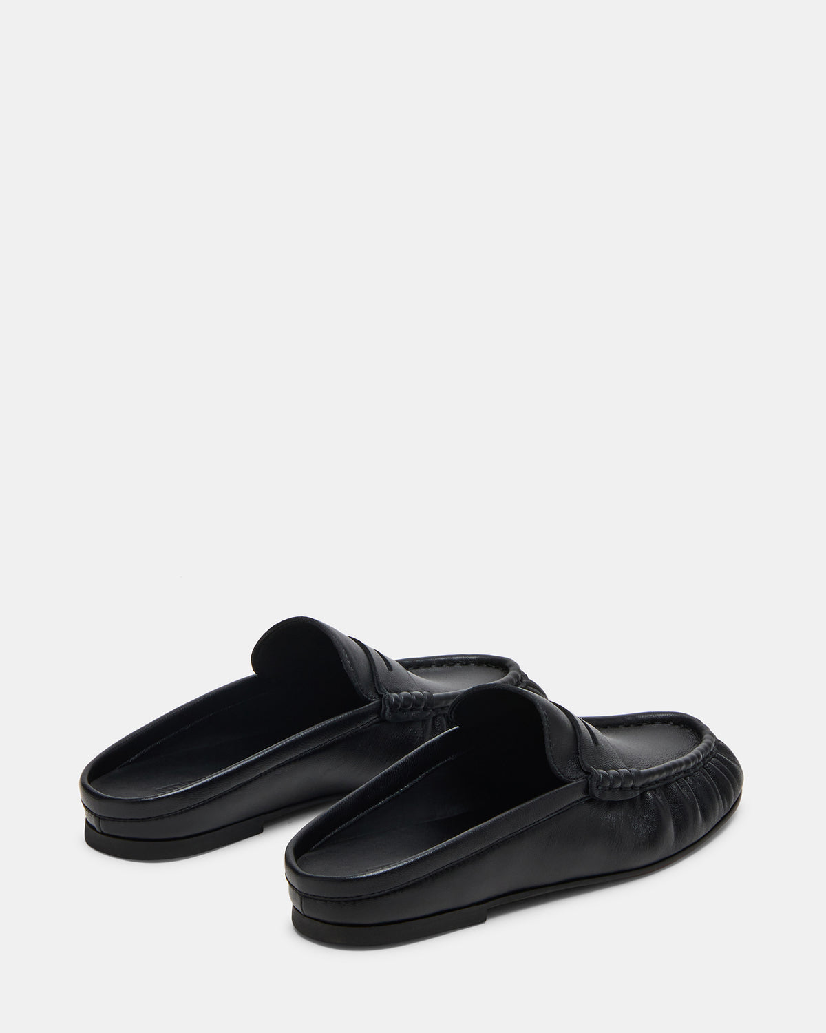 RAFE Black Leather Slip-On Mule Women's Flat | Steve Madden Essential