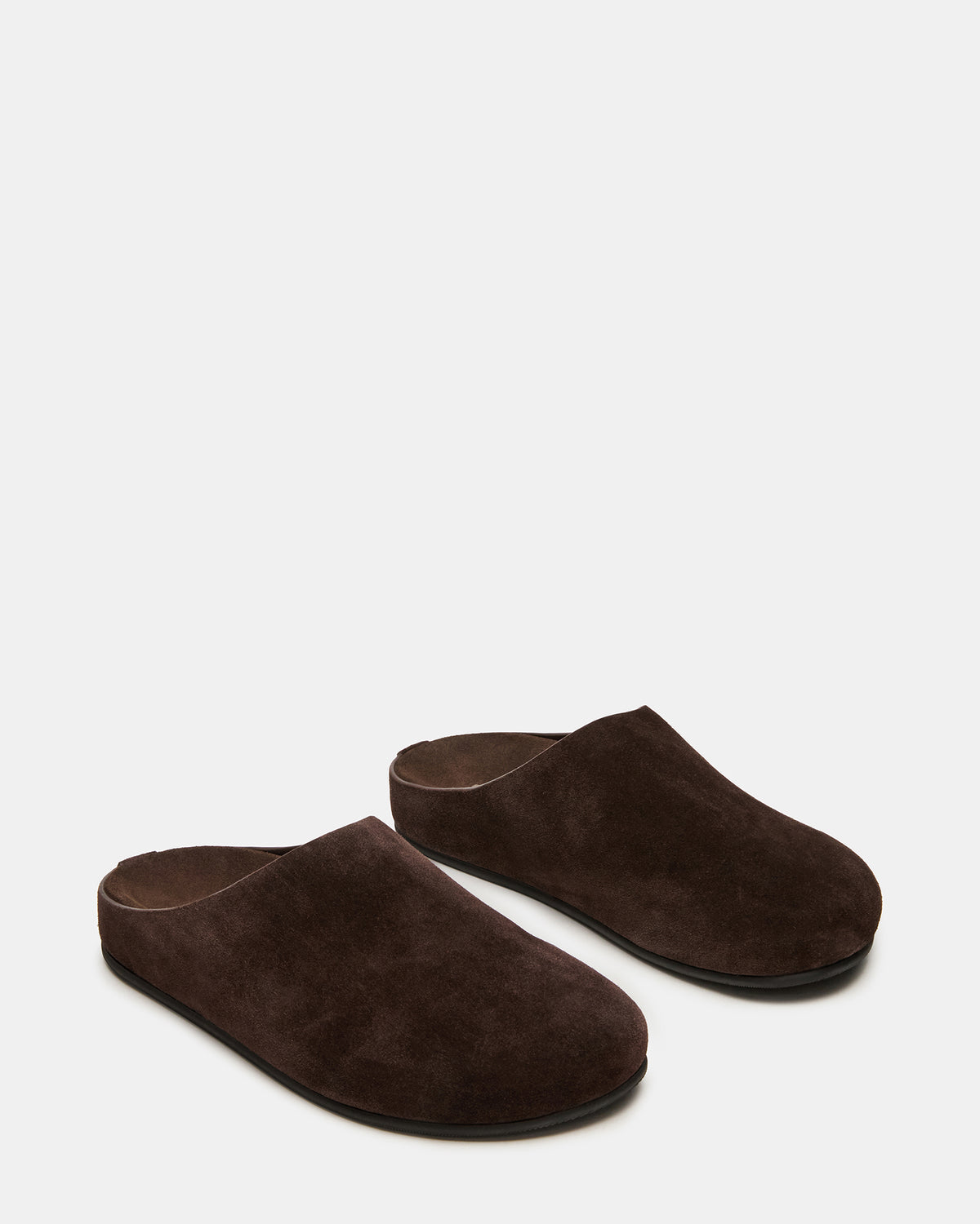 FERN Brown Suede Mule Slip-On Round-Toe Women's Flat | Steve Madden Classic