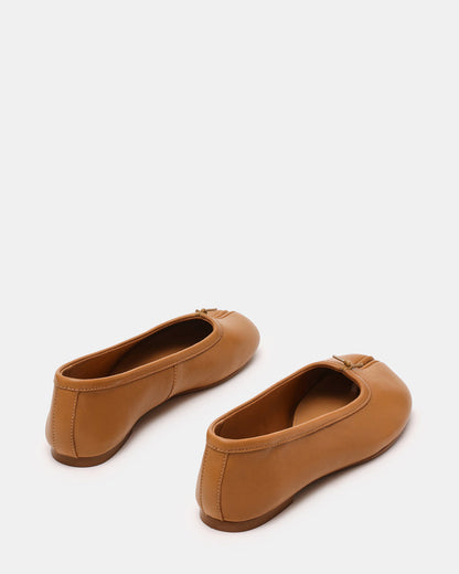 CALICO Tan Leather Split Toe Tabi Women's Ballet Flat | Steve Madden Quality