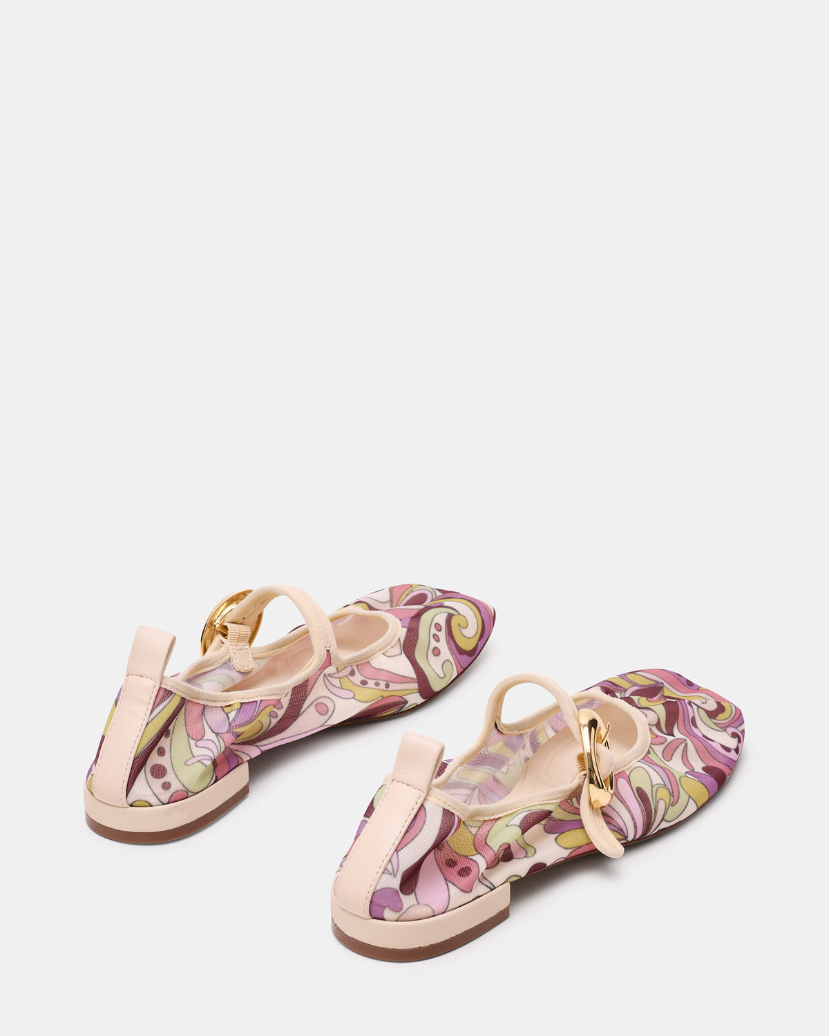 DAFFIA Purple Multi Mary Jane Gold-Detail Buckle Ballet Women's Flat | Steve Madden Featured