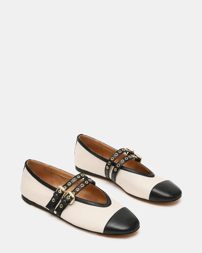 LYDIA Cap Bone Black Mary Jane Ballet Women's Flat | Steve Madden Featured