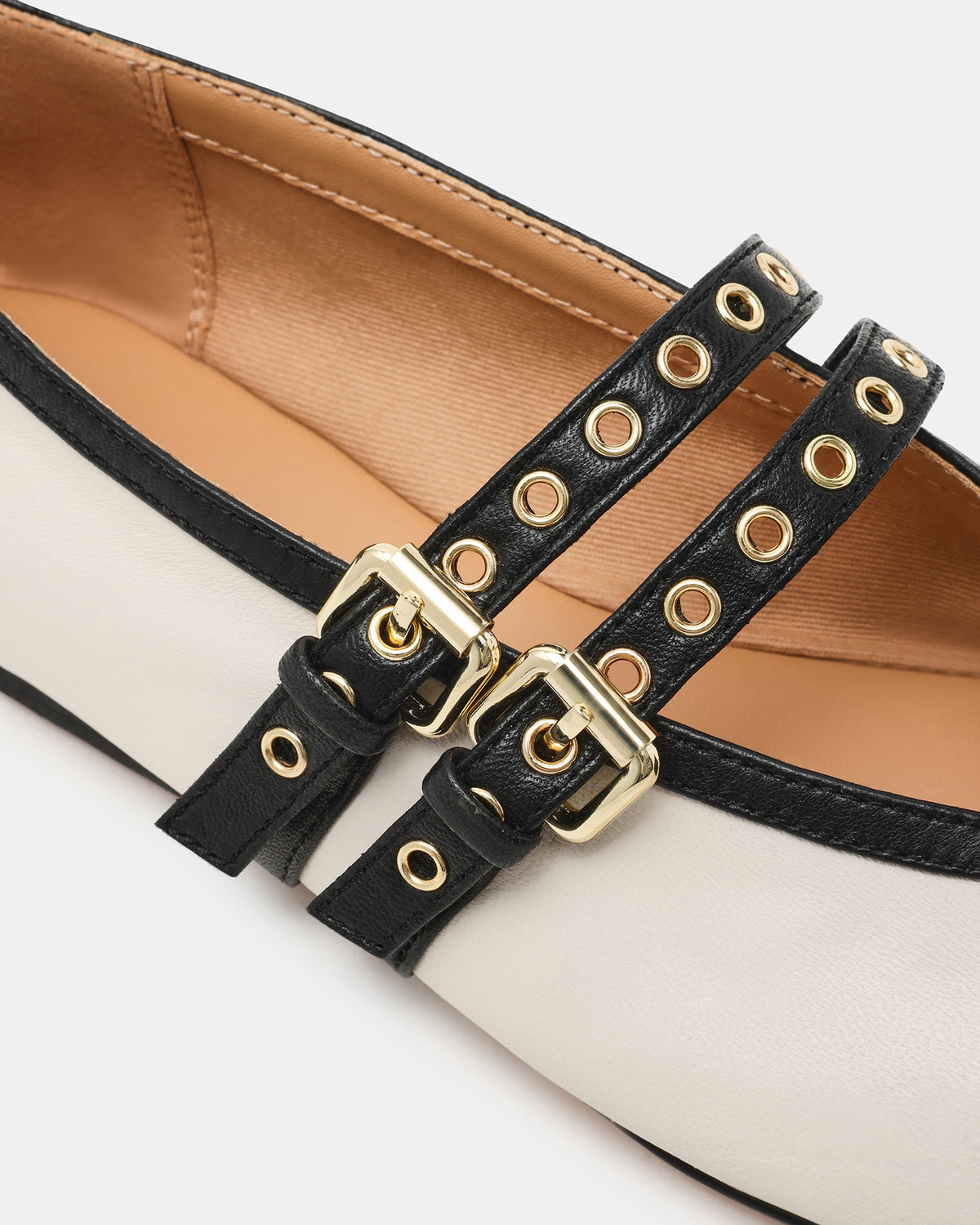 LYDIA Cap Bone Black Mary Jane Ballet Women's Flat | Steve Madden Featured