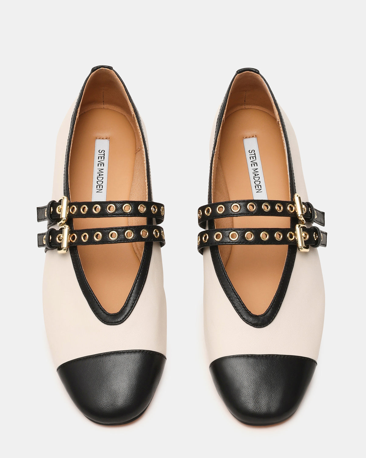 LYDIA Cap Bone Black Mary Jane Ballet Women's Flat | Steve Madden Featured