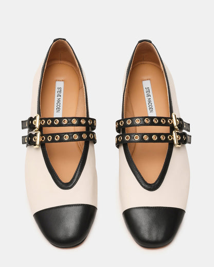 LYDIA Cap Bone Black Mary Jane Ballet Women's Flat | Steve Madden Featured