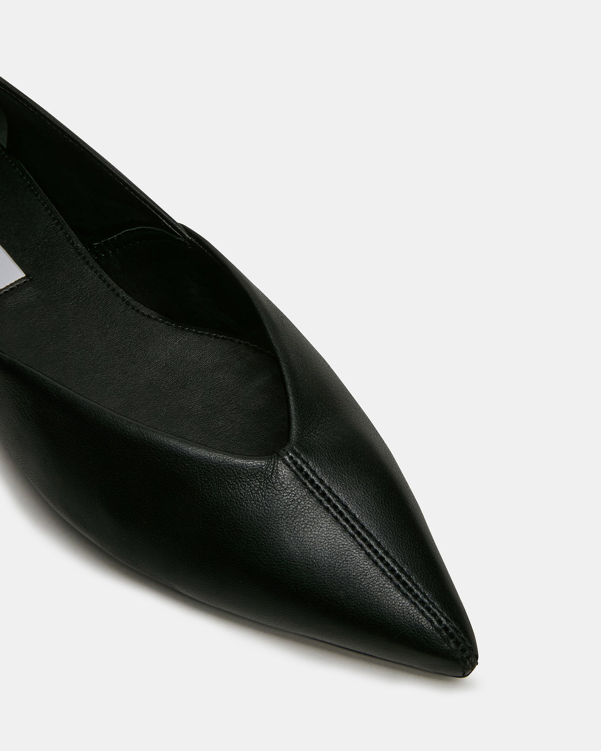 TOVI Black Leather Pointed-Toe Ballet Women's Flat | Steve Madden Classic