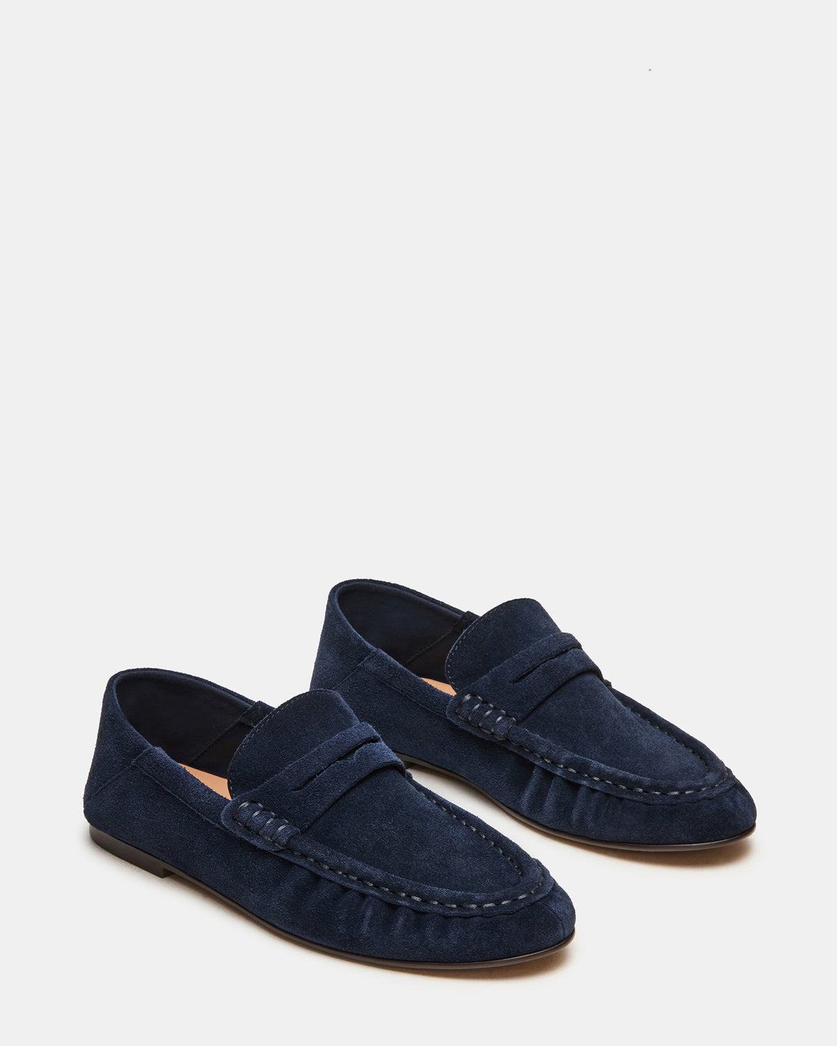 ROGER Navy Suede Slip-On Women's Loafer | Steve Madden Latest